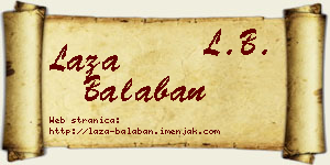 Laza Balaban vizit kartica
